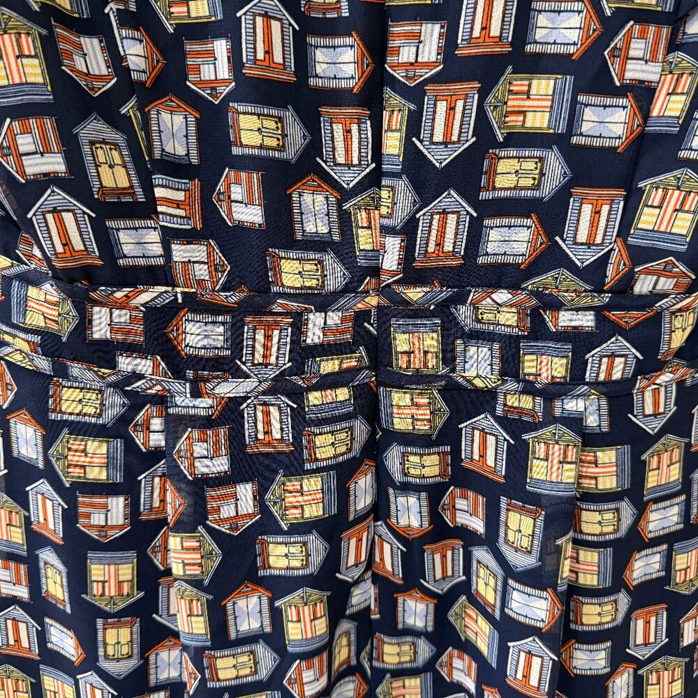 Maison Jules House Print Dress | Size 2 | Navy - Picture 4 of 8